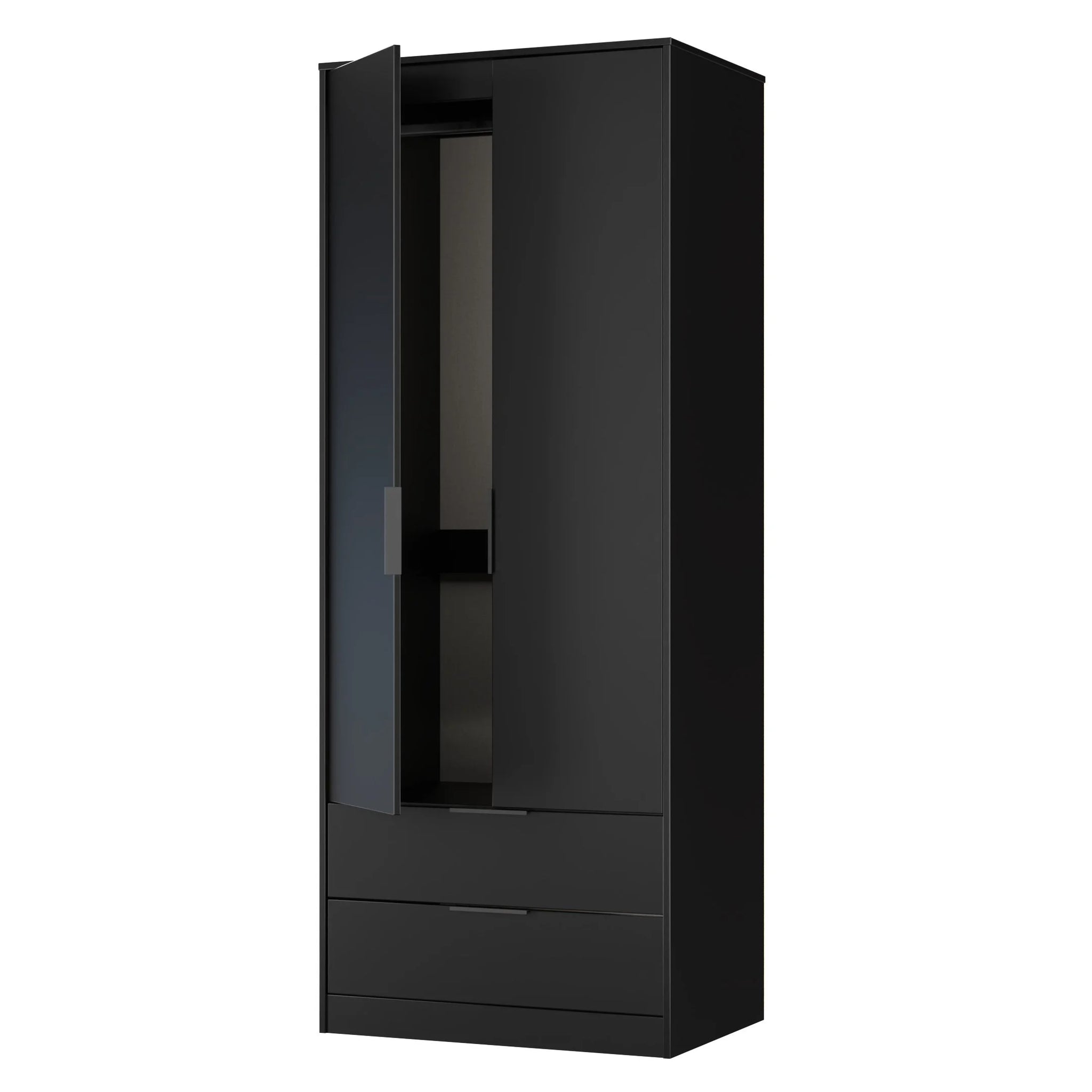 Windsor Black 2 Drawer Wardrobe