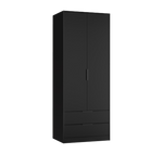 Windsor Black 2 Drawer Wardrobe