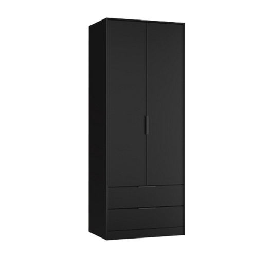 Windsor Black 2 Drawer Wardrobe