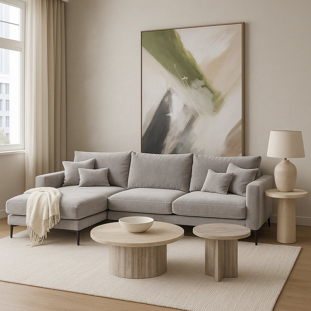 Canapé d'angle Daniel LHF en velours 