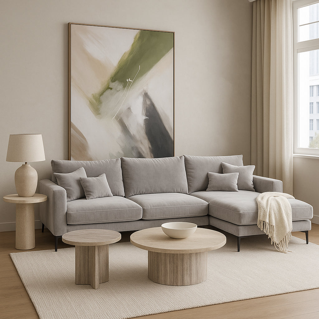 Canapé d'angle Daniel RHF en velours