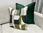 Forest Green & Taupe Cushion Set