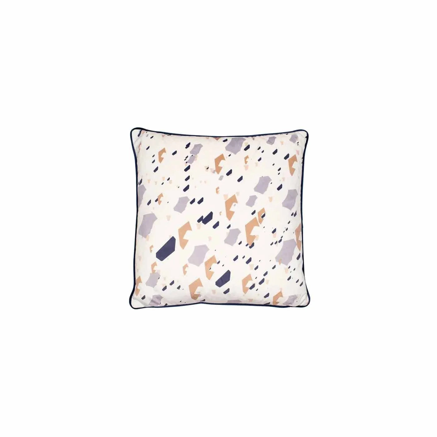 Cream & Blue Cushion & Bedspread Pack