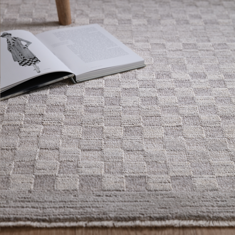 Check Matte Grey Rug 160x230